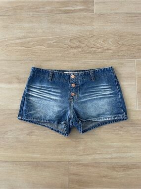 Y2K Paris Blues Low Rise Button-Fly Denim Shorts Blue Size 11* Casual Summer